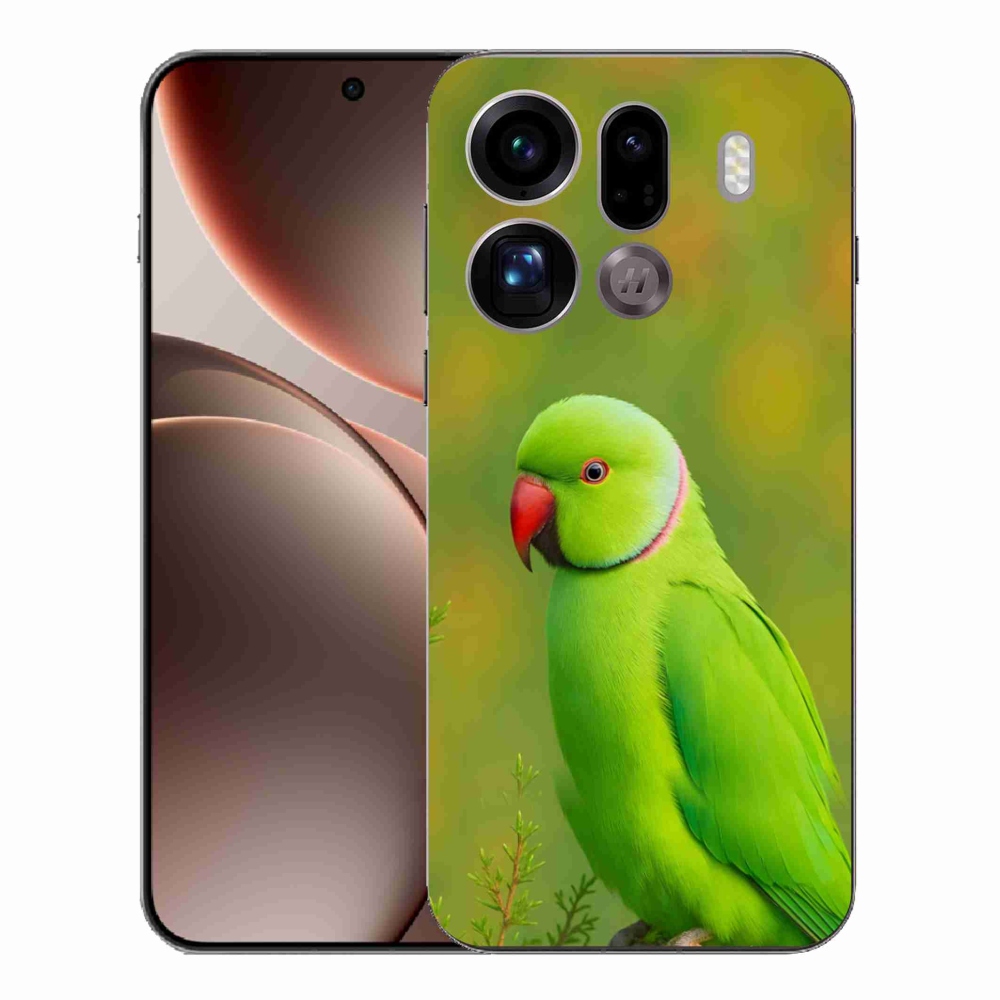 Gélový kryt mmCase na Oppo Find X9 Pro - papagáj Alexandr 2