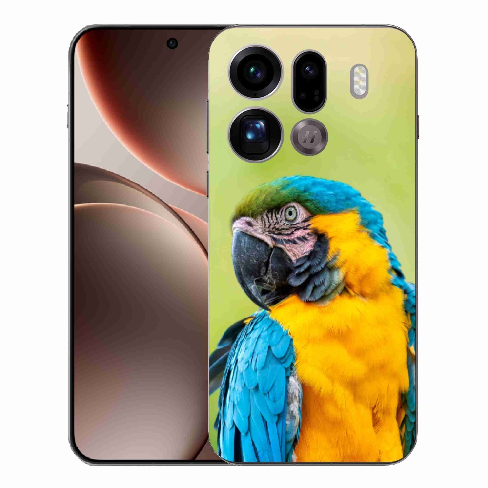 Gélový kryt mmCase na Oppo Find X9 Pro - papagáj ara 2