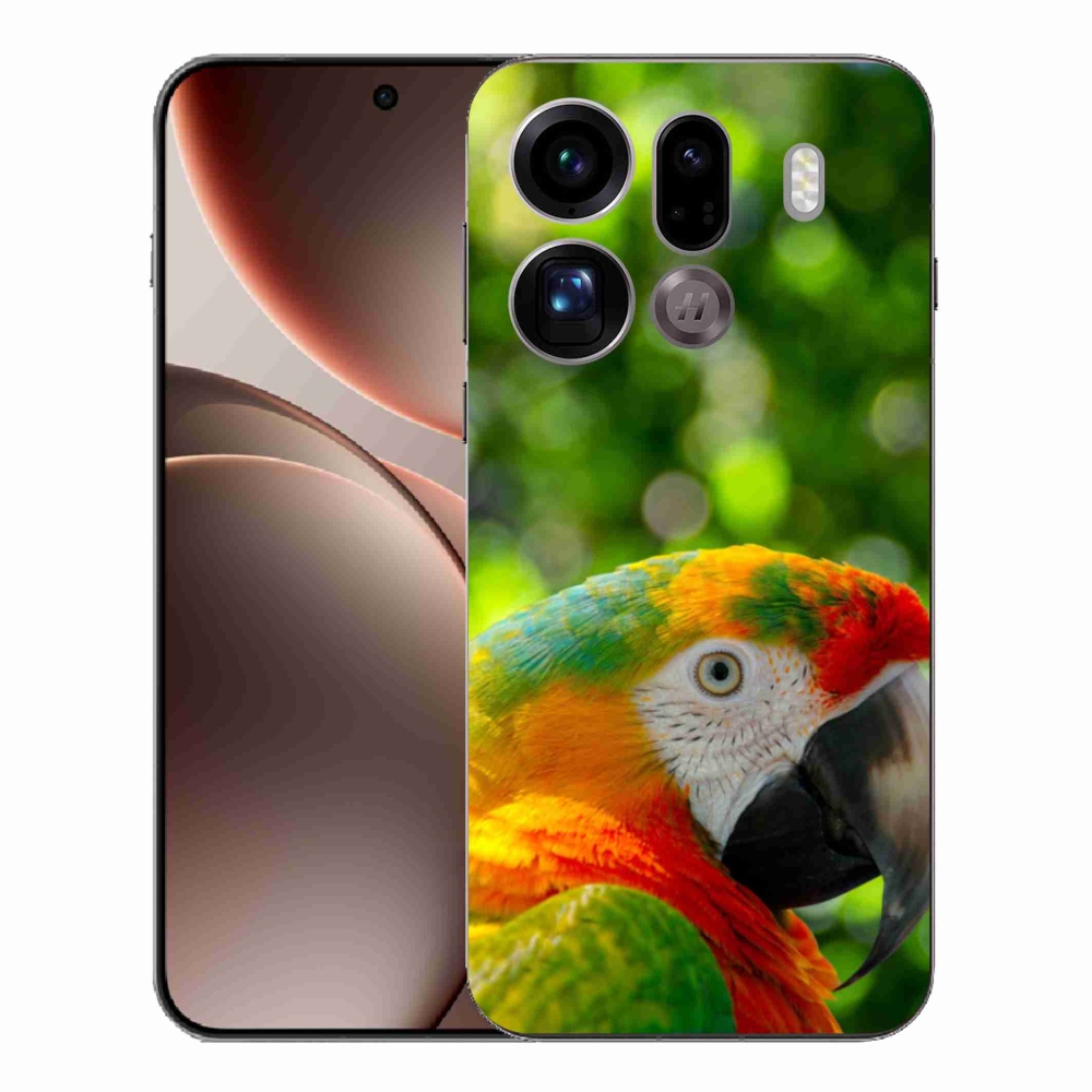 Gélový kryt mmCase na Oppo Find X9 Pro - papagáj ara 3