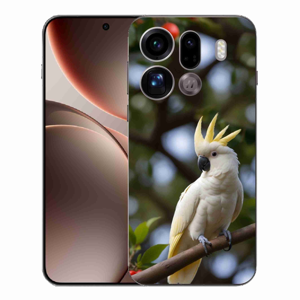 Gélový kryt mmCase na Oppo Find X9 Pro - papagáj kakadu 3