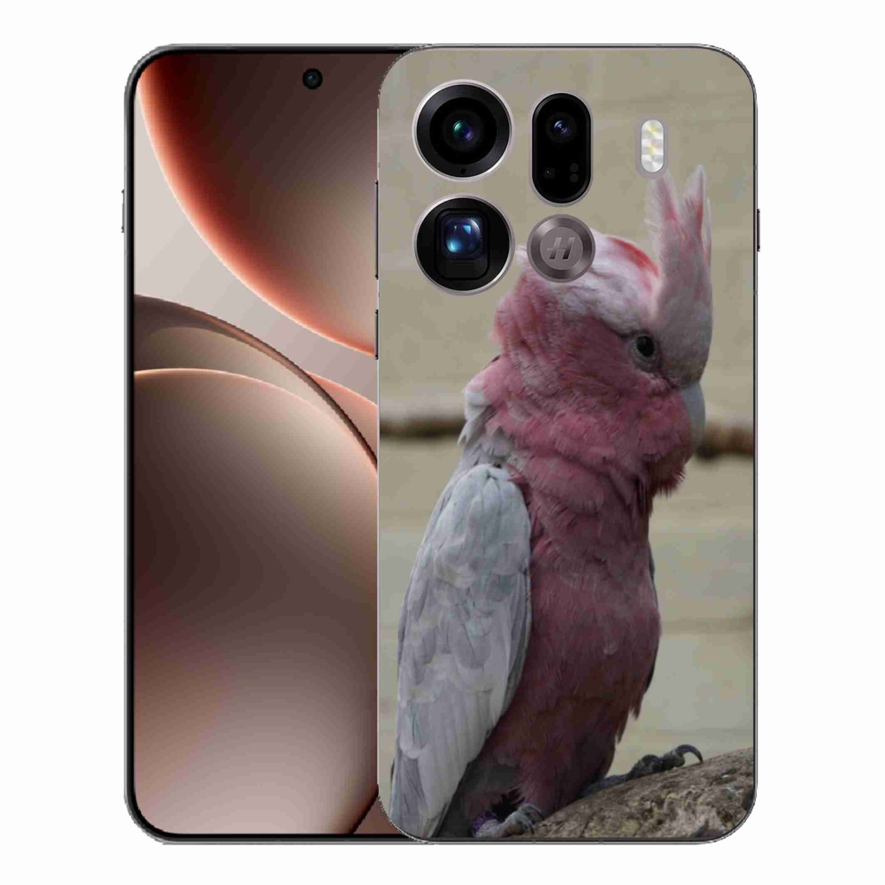Gélový kryt mmCase na Oppo Find X9 Pro - papagáj kakadu ružový