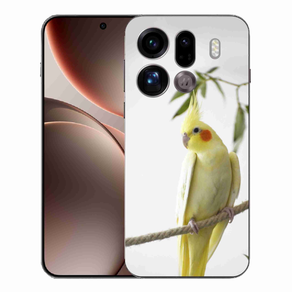 Gélový kryt mmCase na Oppo Find X9 Pro - papagáj korela chocholatá
