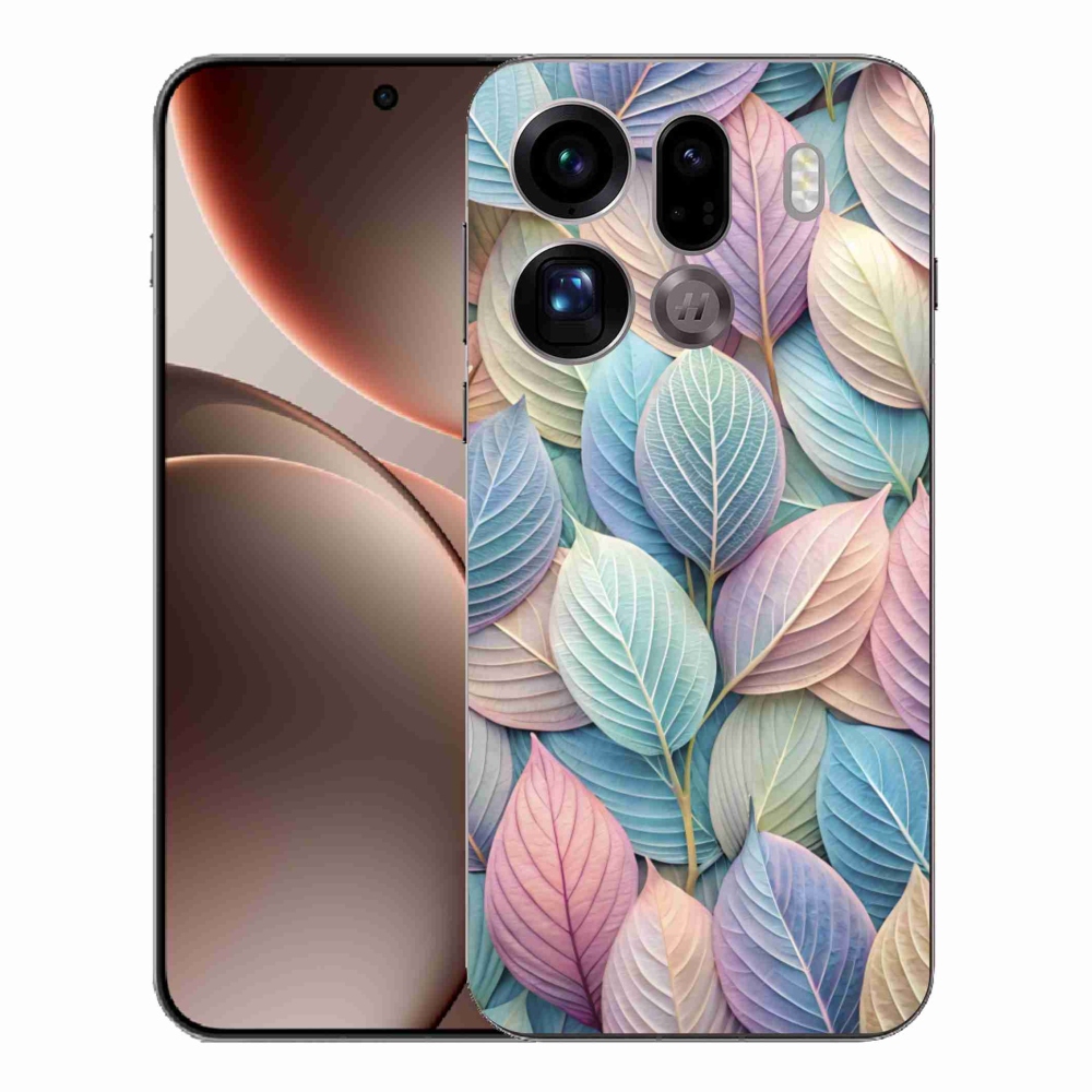 Gélový kryt mmCase na Oppo Find X9 Pro - pastelové listy