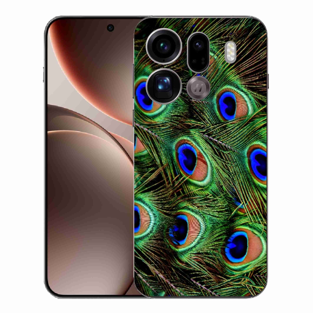 Gélový kryt mmCase na Oppo Find X9 Pro - pávie perie