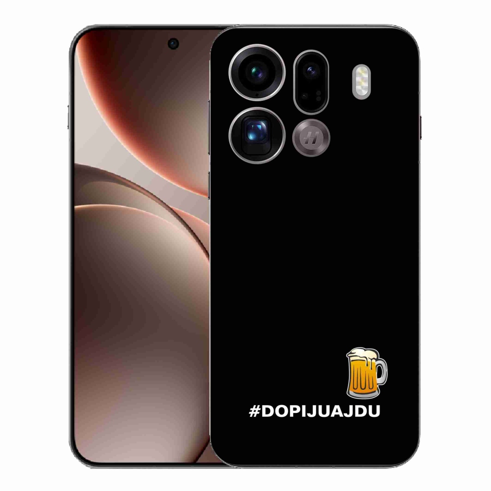 Gélový kryt mmCase na Oppo Find X9 Pro - pivný motív 1 čierne pozadie