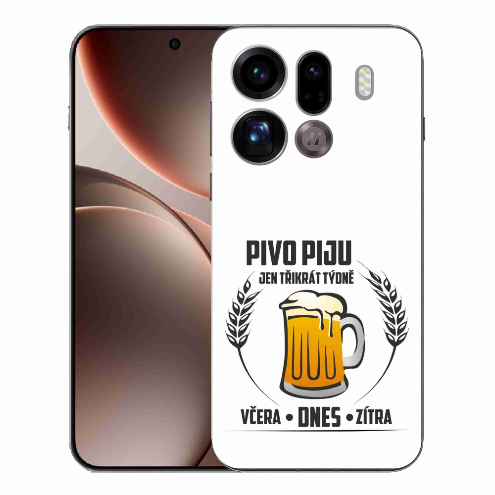 Gélový kryt mmCase na Oppo Find X9 Pro - pivný motív biele pozadie