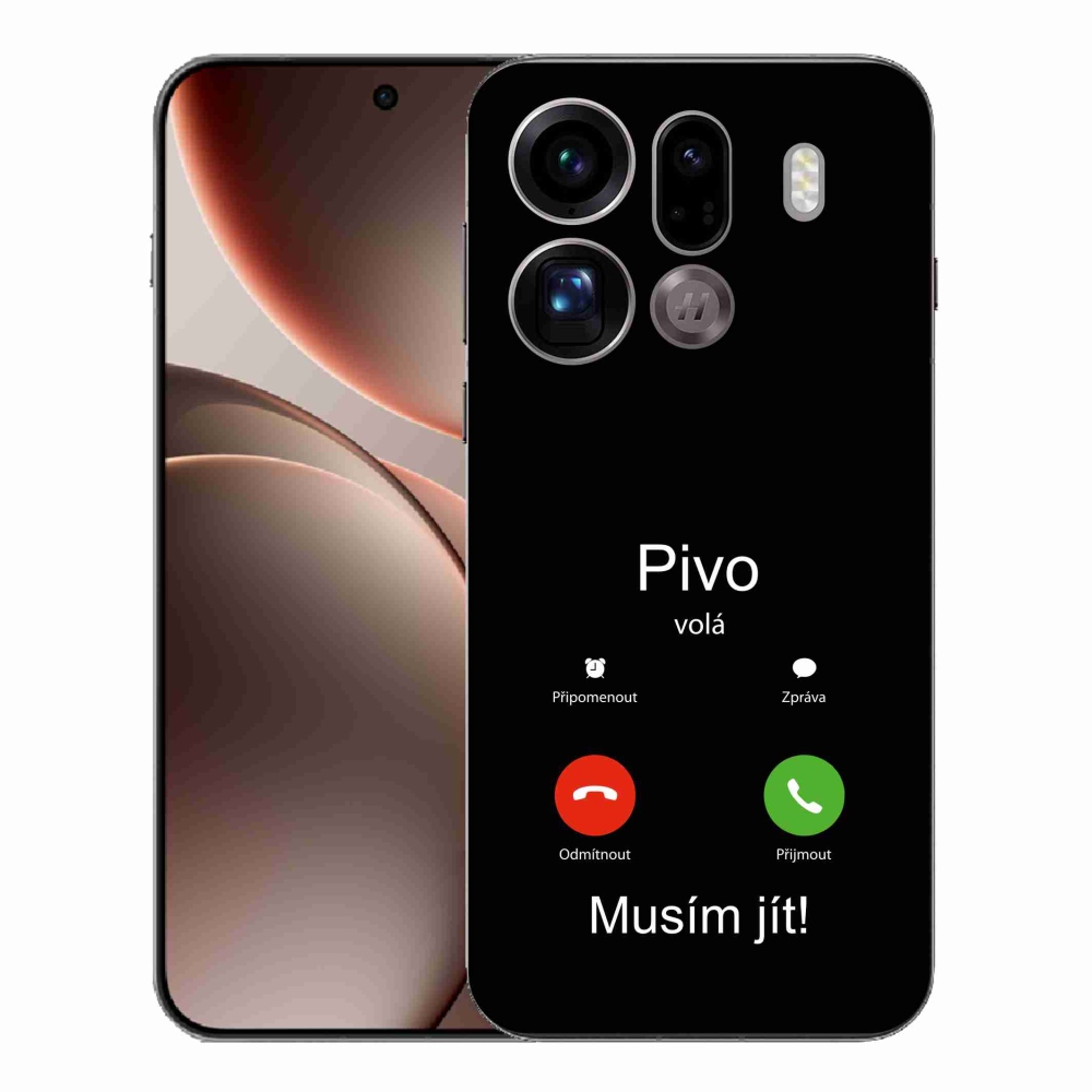Gélový kryt mmCase na Oppo Find X9 Pro - pivo volá čierne pozadie