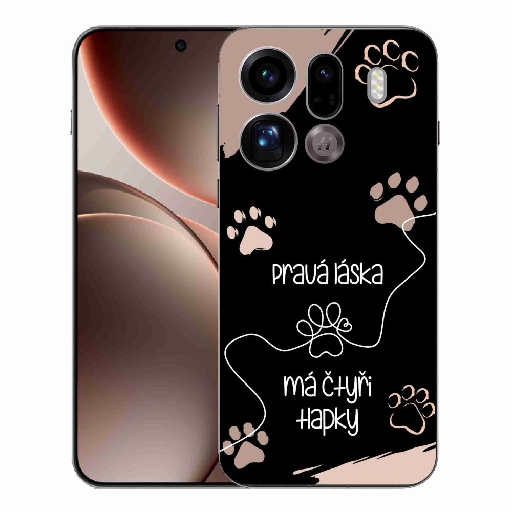 Gélový kryt mmCase na Oppo Find X9 Pro - psí motív 1 čierne pozadie