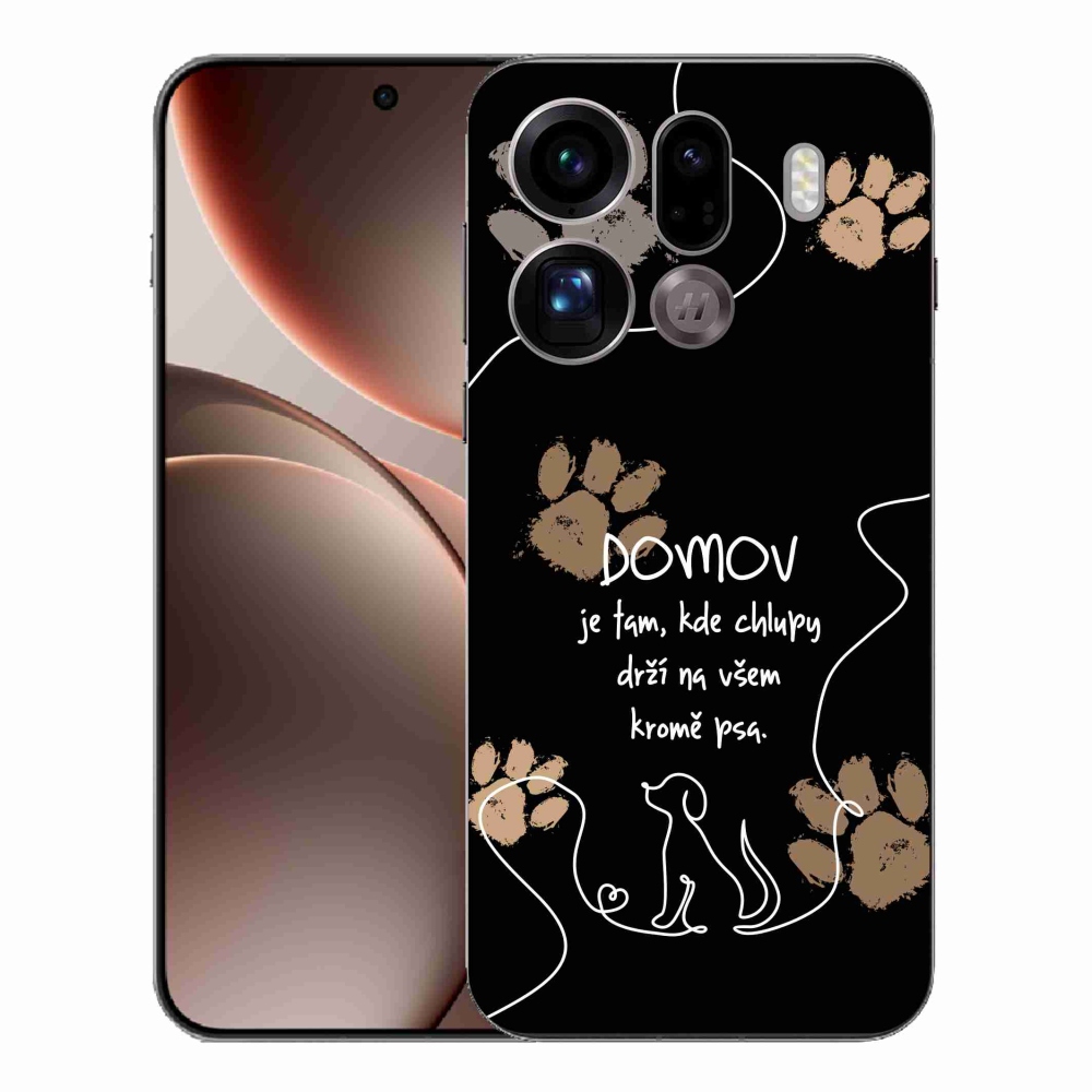 Gélový kryt mmCase na Oppo Find X9 Pro - psí motív čierne pozadie