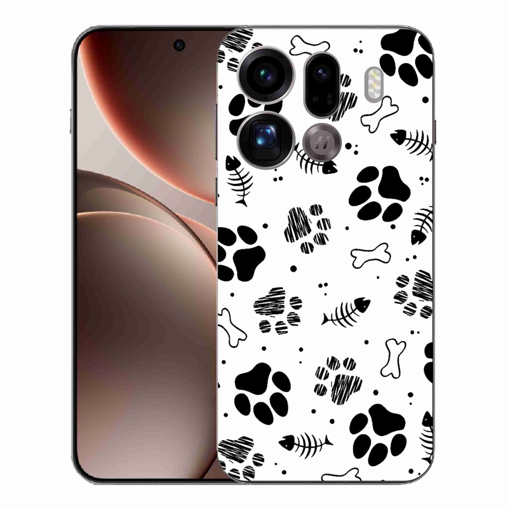 Gélový kryt mmCase na Oppo Find X9 Pro - psie labky 1