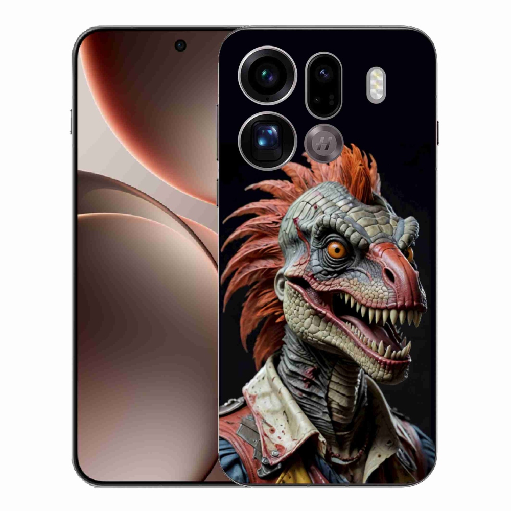 Gélový kryt mmCase na Oppo Find X9 Pro - punk dinosaurus