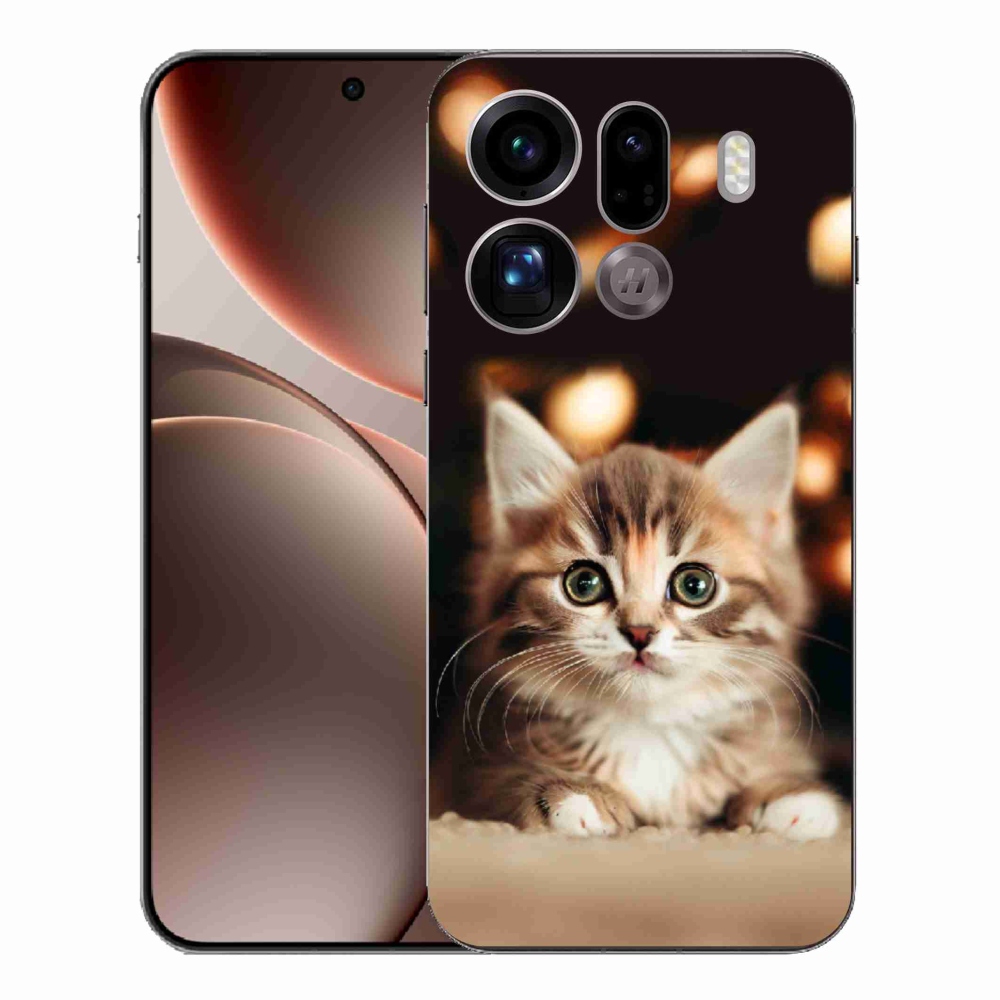 Gélový kryt mmCase na Oppo Find X9 Pro - roztomilé mačiatko 2