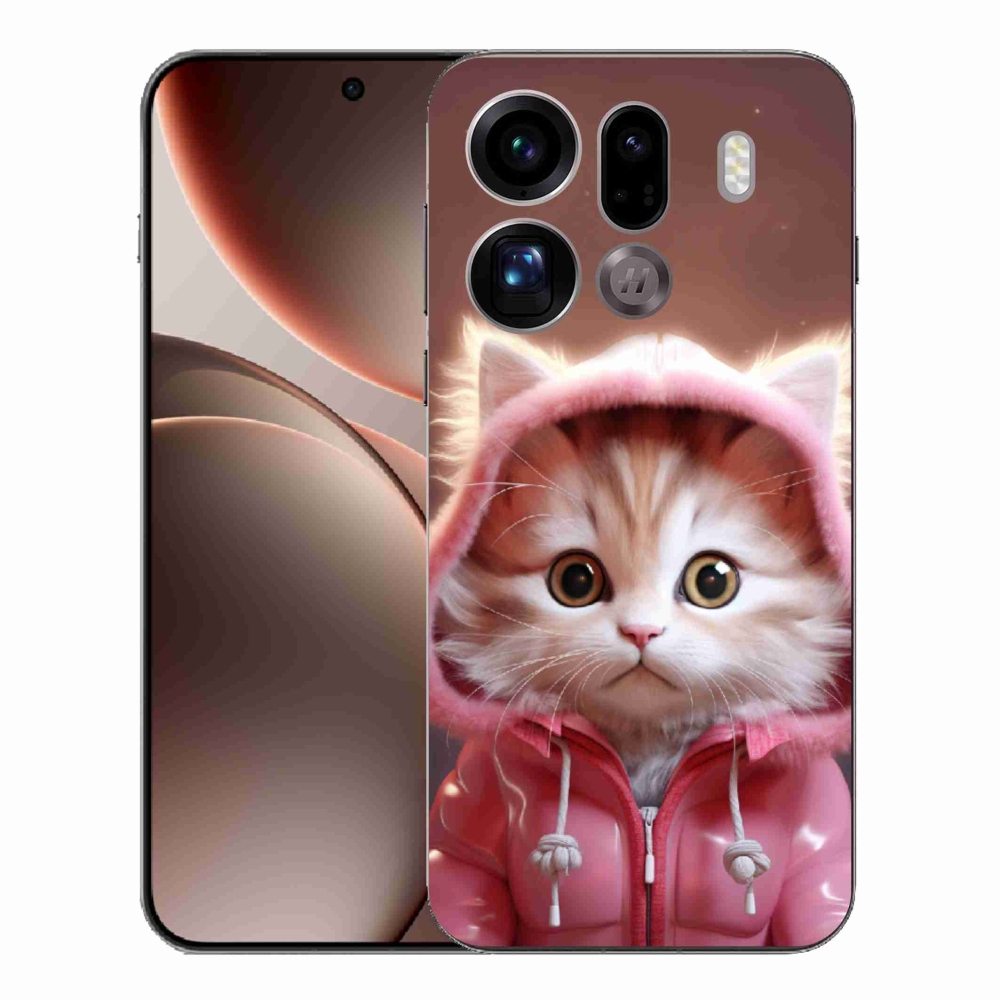 Gélový kryt mmCase na Oppo Find X9 Pro - roztomilé mačiatko 3