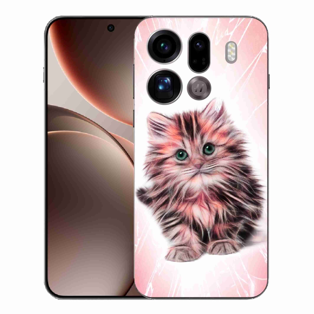 Gélový kryt mmCase na Oppo Find X9 Pro - roztomilé mačiatko