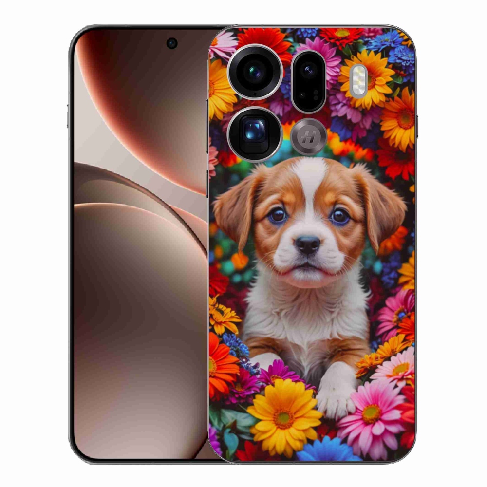Gélový kryt mmCase na Oppo Find X9 Pro - roztomilé šteňa