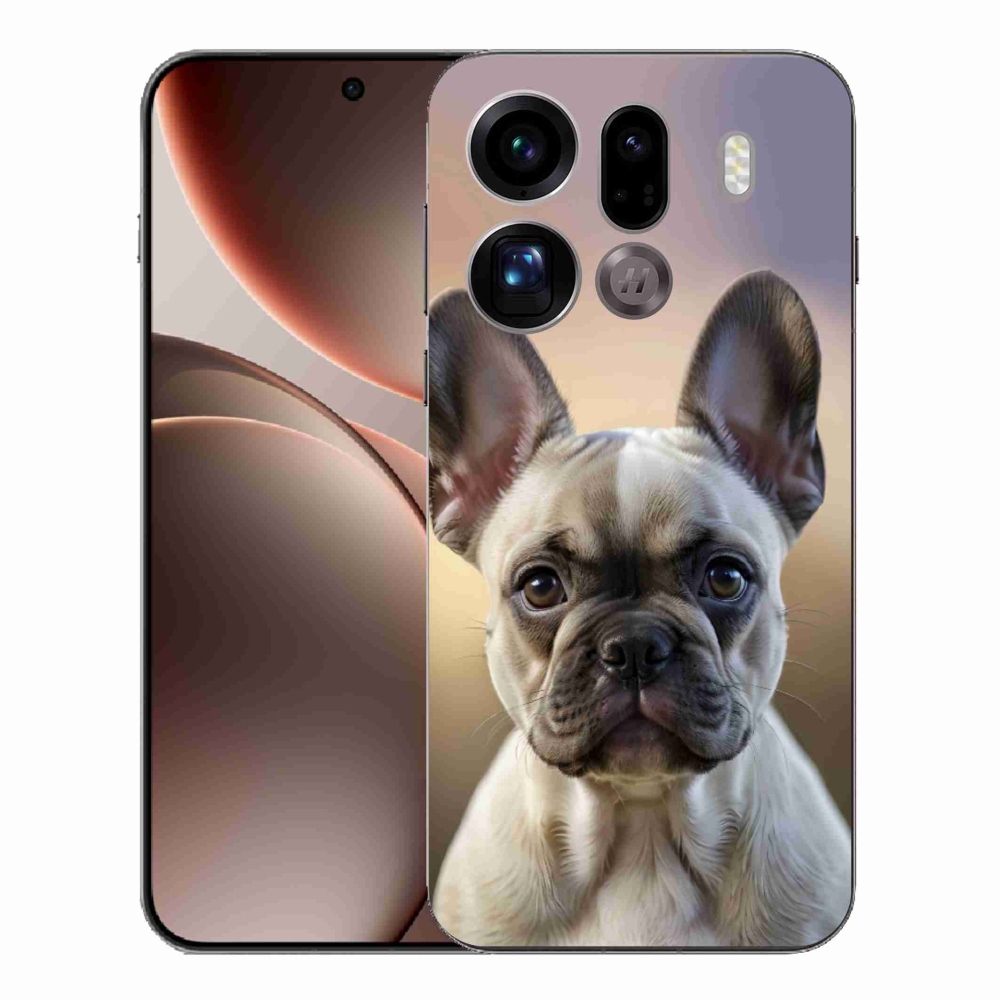Gélový kryt mmCase na Oppo Find X9 Pro - roztomilý francúzsky buldoček