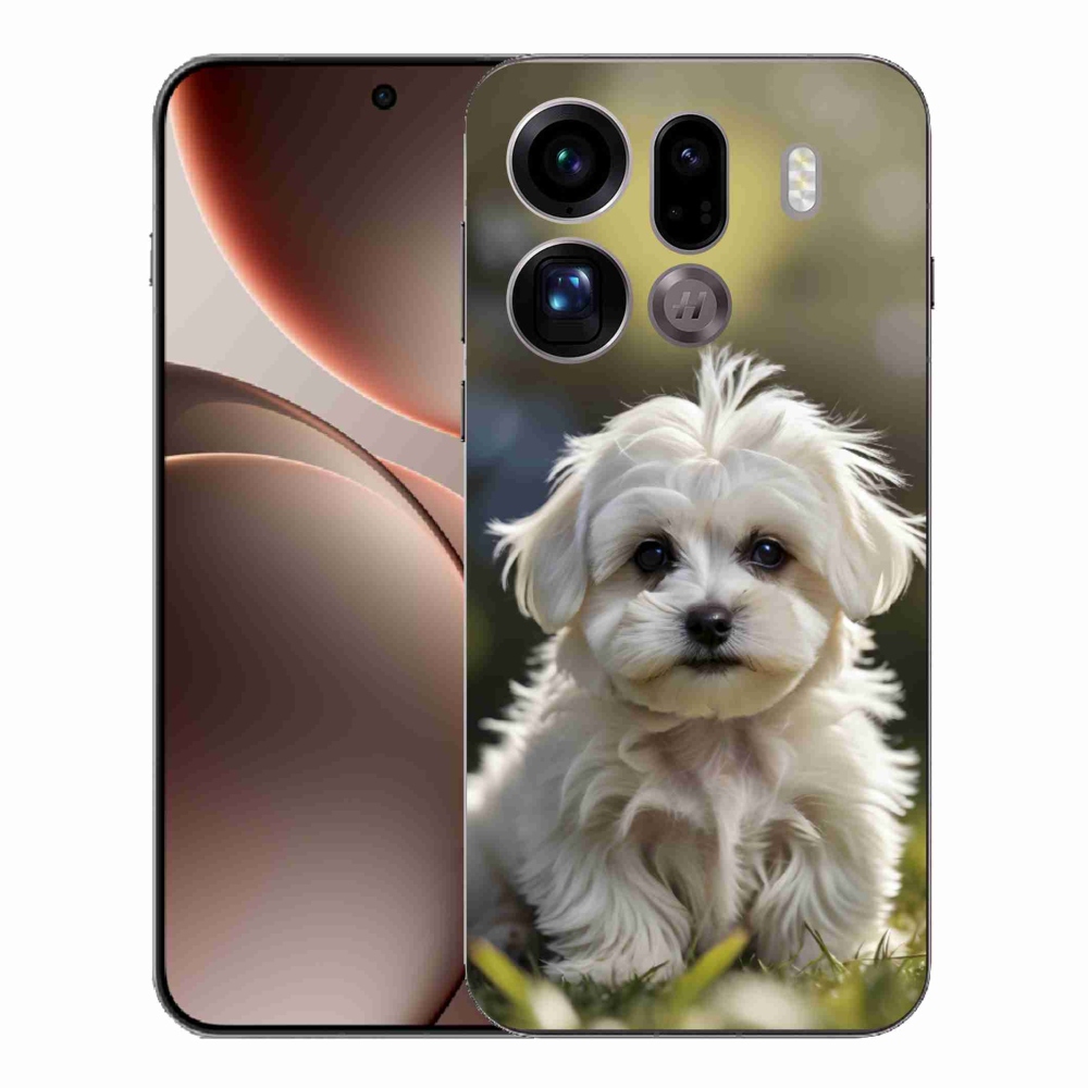Gélový kryt mmCase na Oppo Find X9 Pro - roztomilý maltézsky psík