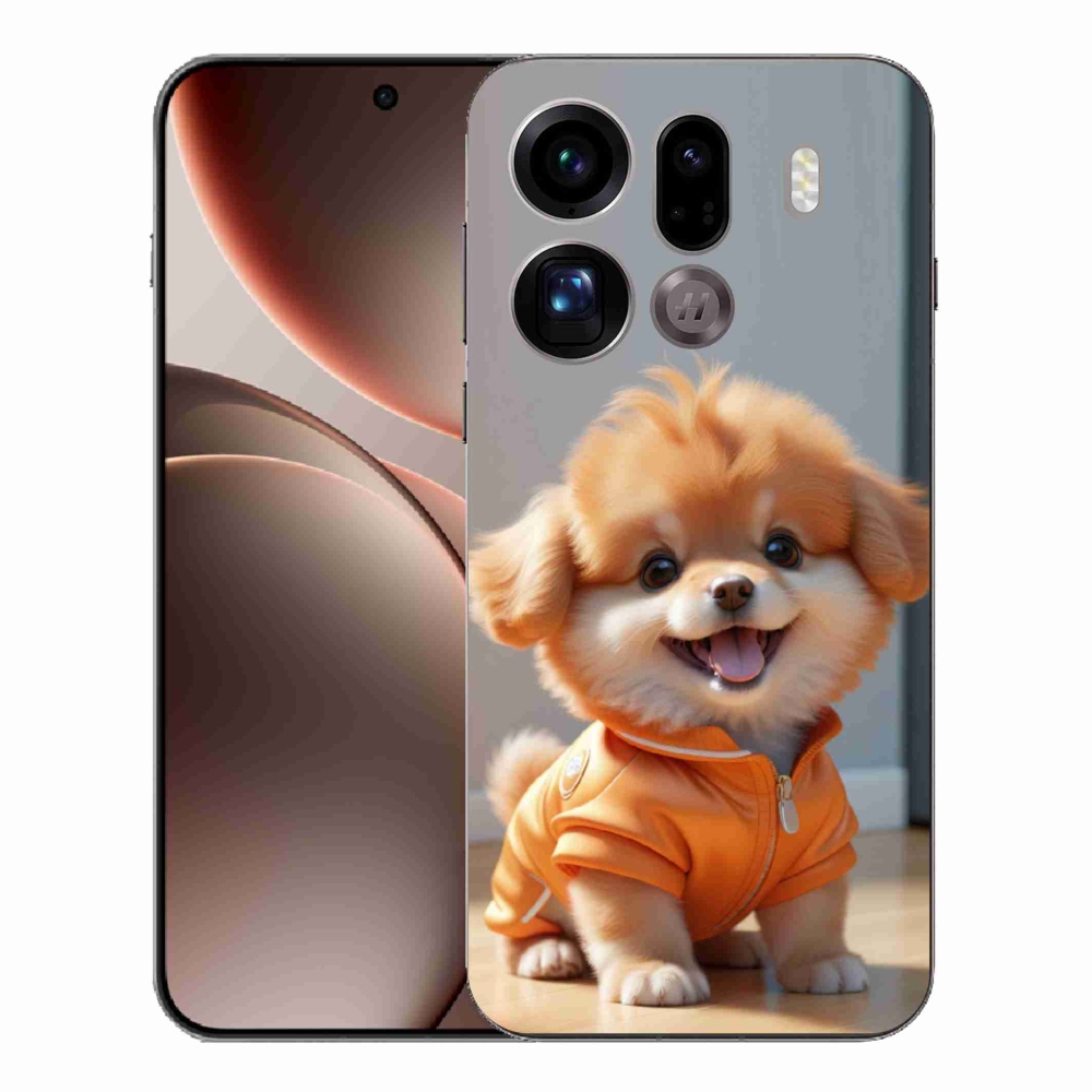 Gélový kryt mmCase na Oppo Find X9 Pro - roztomilý pomeranian v mikine