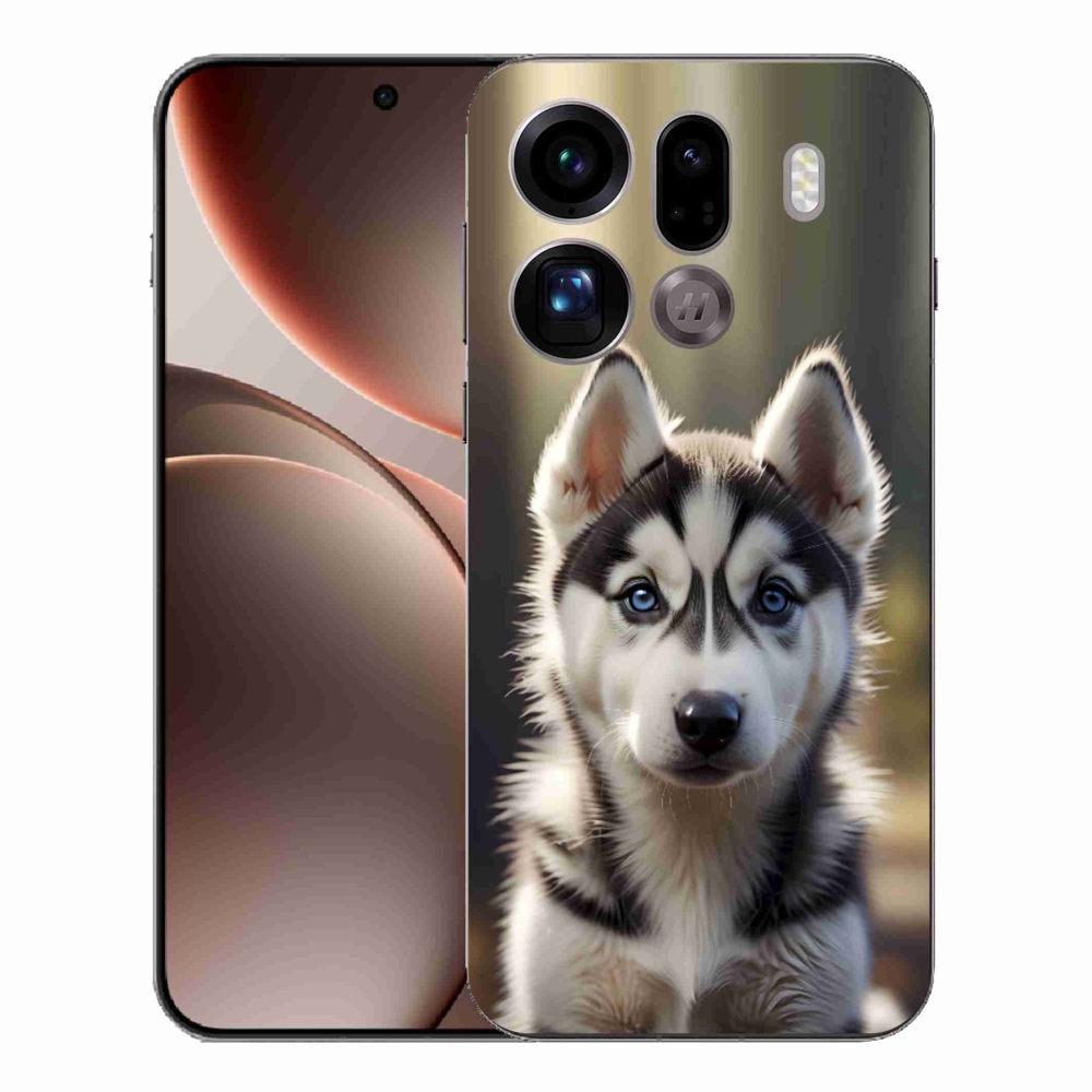 Gélový kryt mmCase na Oppo Find X9 Pro - roztomilý sibírsky husky