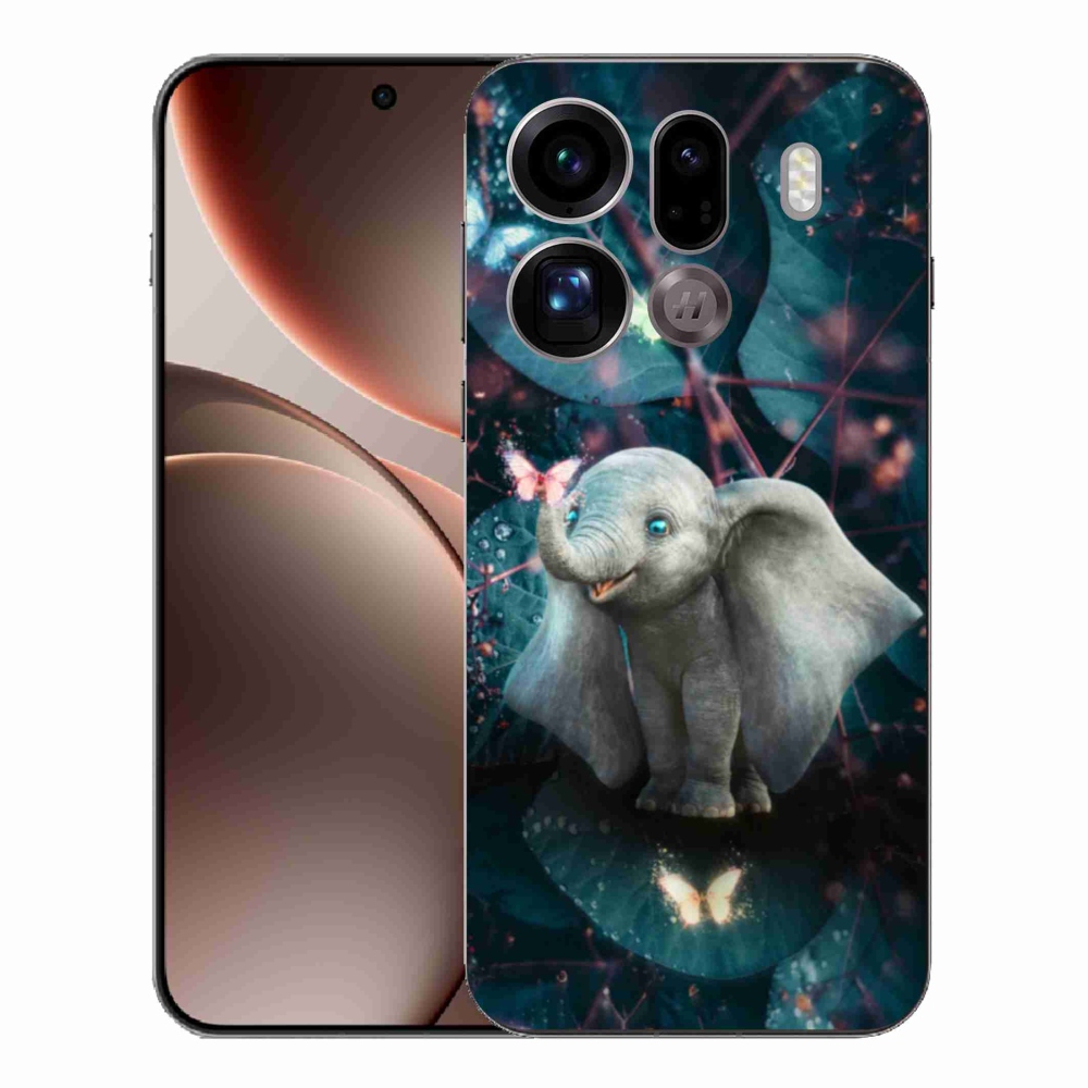 Gélový kryt mmCase na Oppo Find X9 Pro - roztomilý slon