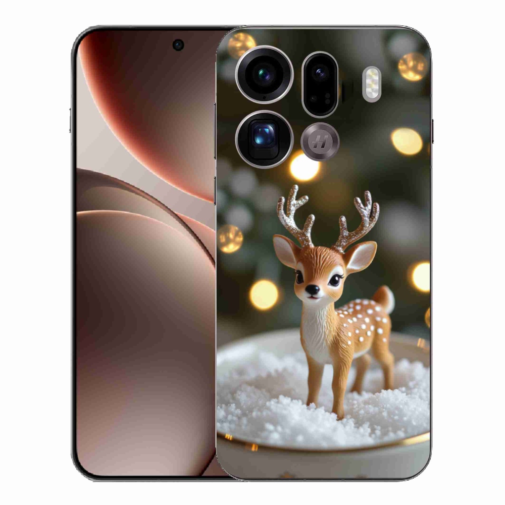 Gélový kryt mmCase na Oppo Find X9 Pro - roztomilý vianočný jeleň