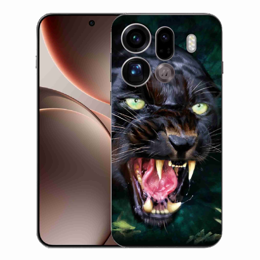 Gélový kryt mmCase na Oppo Find X9 Pro - rozzúrený čierny panter