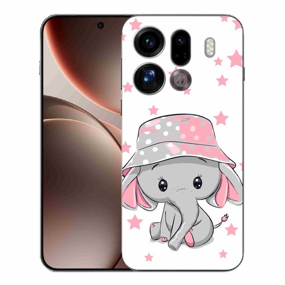 Gélový kryt mmCase na Oppo Find X9 Pro - ružový slon