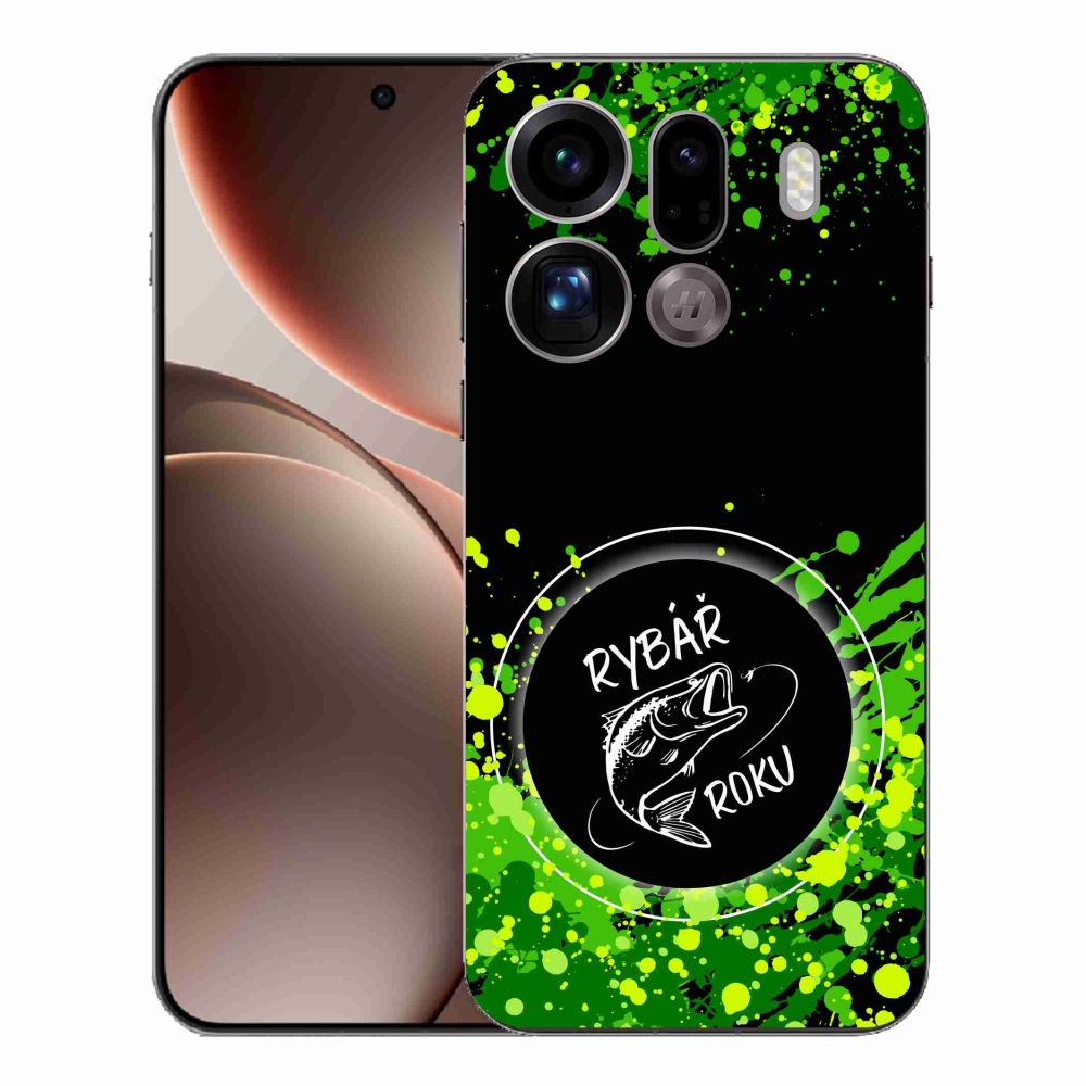 Gélový kryt mmCase na Oppo Find X9 Pro - rybár roka čierne pozadie