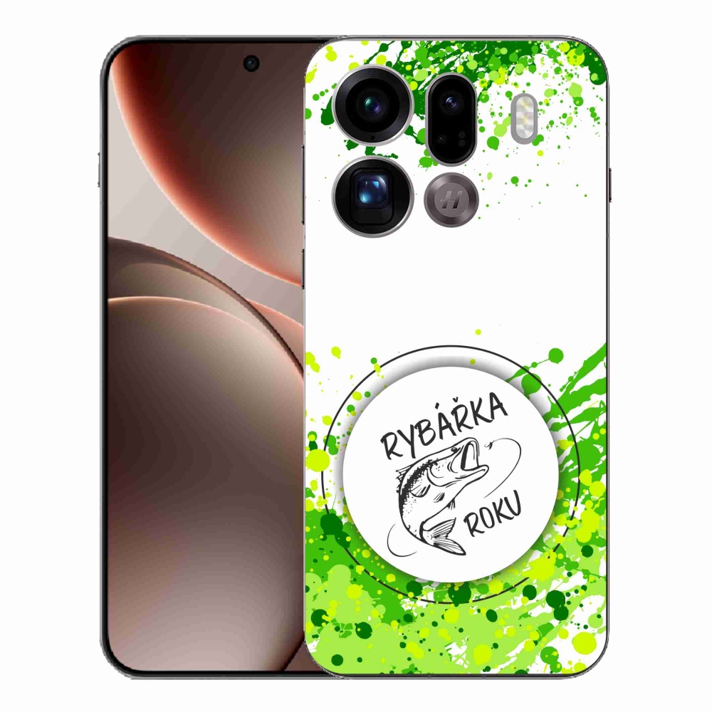 Gélový kryt mmCase na Oppo Find X9 Pro - rybárka roku biele pozadie