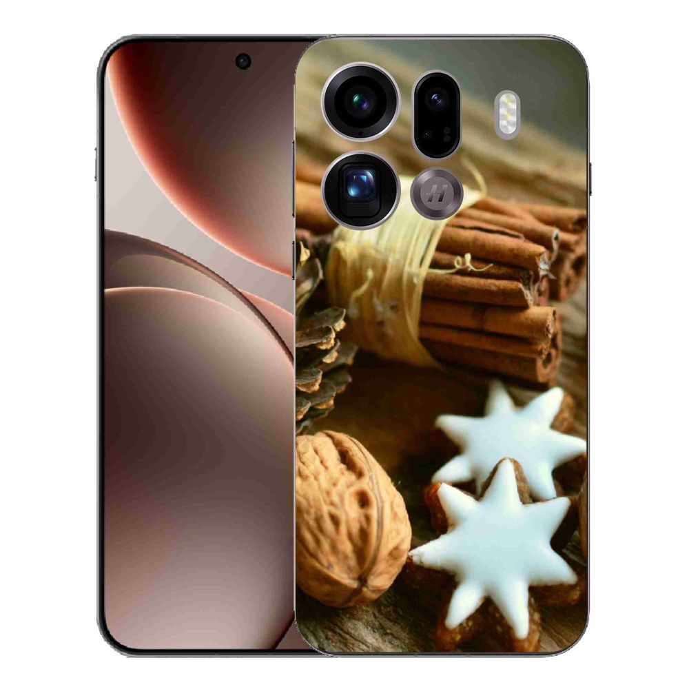 Gélový kryt mmCase na Oppo Find X9 Pro - škorica a perníčky