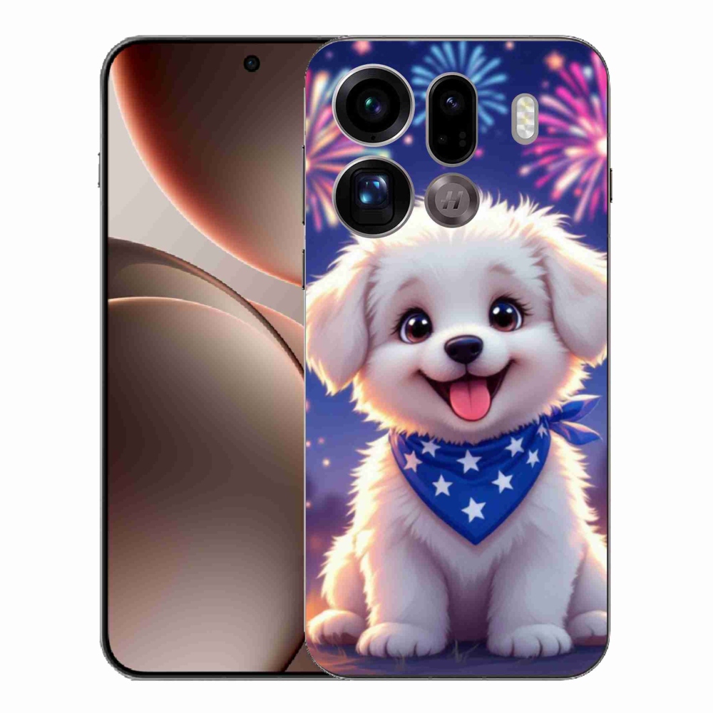 Gélový kryt mmCase na Oppo Find X9 Pro - slávnostné šteňa