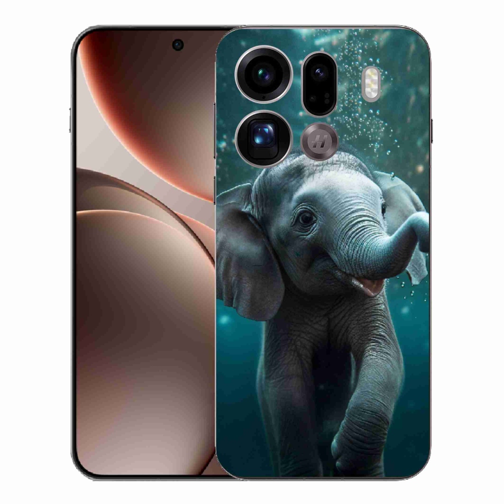Gélový kryt mmCase na Oppo Find X9 Pro - sloník pod vodou