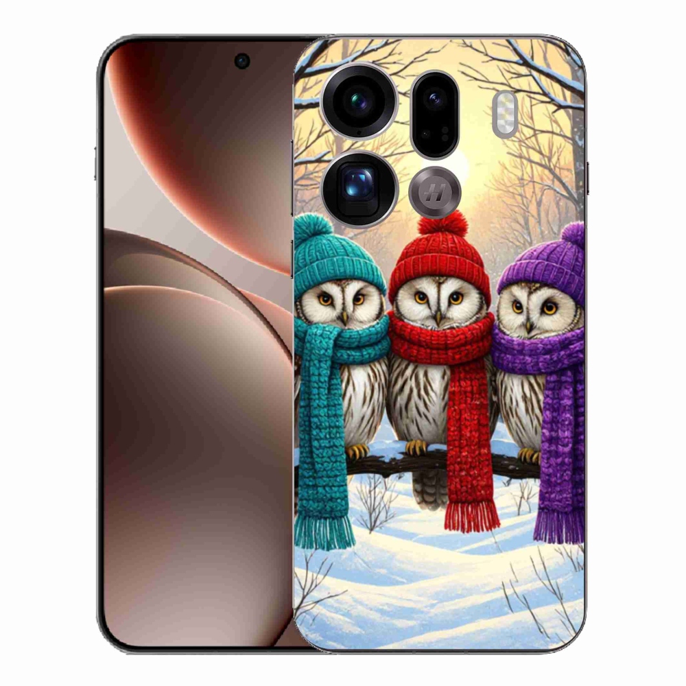 Gélový kryt mmCase na Oppo Find X9 Pro - soví priatelia
