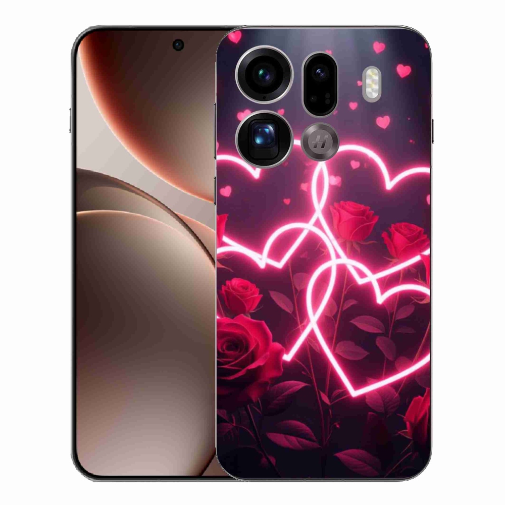 Gélový kryt mmCase na Oppo Find X9 Pro - srdce lásky