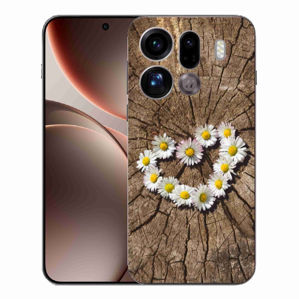 Gélový kryt mmCase na Oppo Find X9 Pro - srdce z margaréty