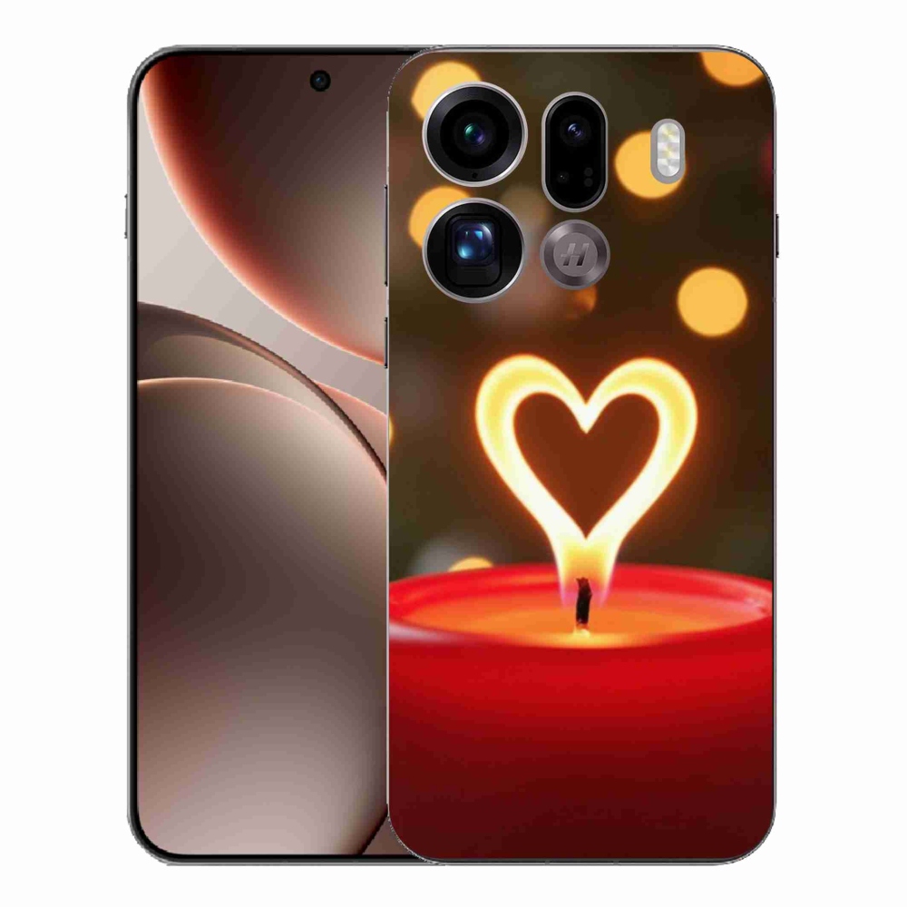 Gélový kryt mmCase na Oppo Find X9 Pro - srdce z plameňa