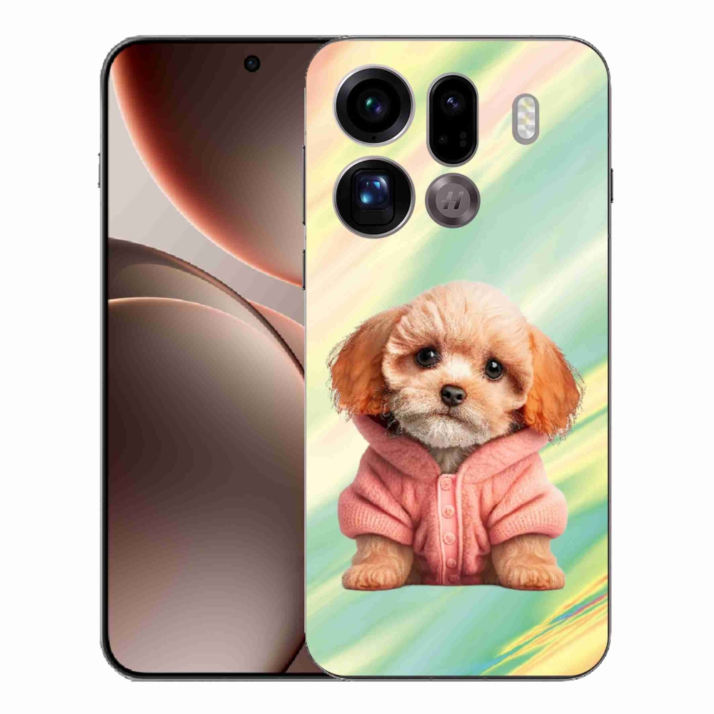 Gélový kryt mmCase na Oppo Find X9 Pro - šteňa vo svetri