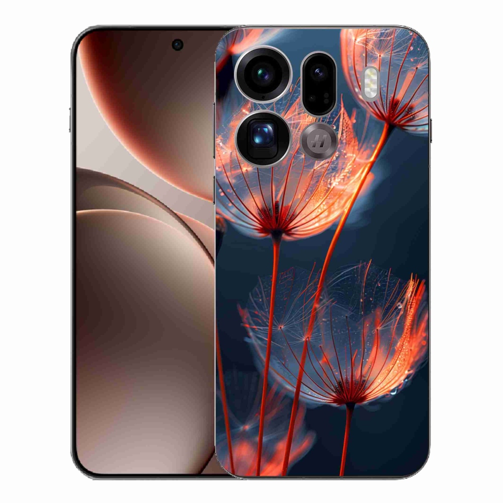 Gélový kryt mmCase na Oppo Find X9 Pro - svetielkujúce páperie