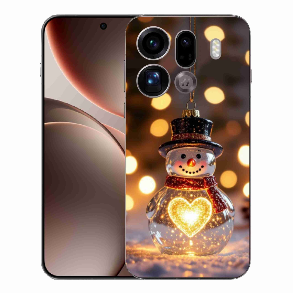 Gélový kryt mmCase na Oppo Find X9 Pro - svietiaci vianočný snehuliak