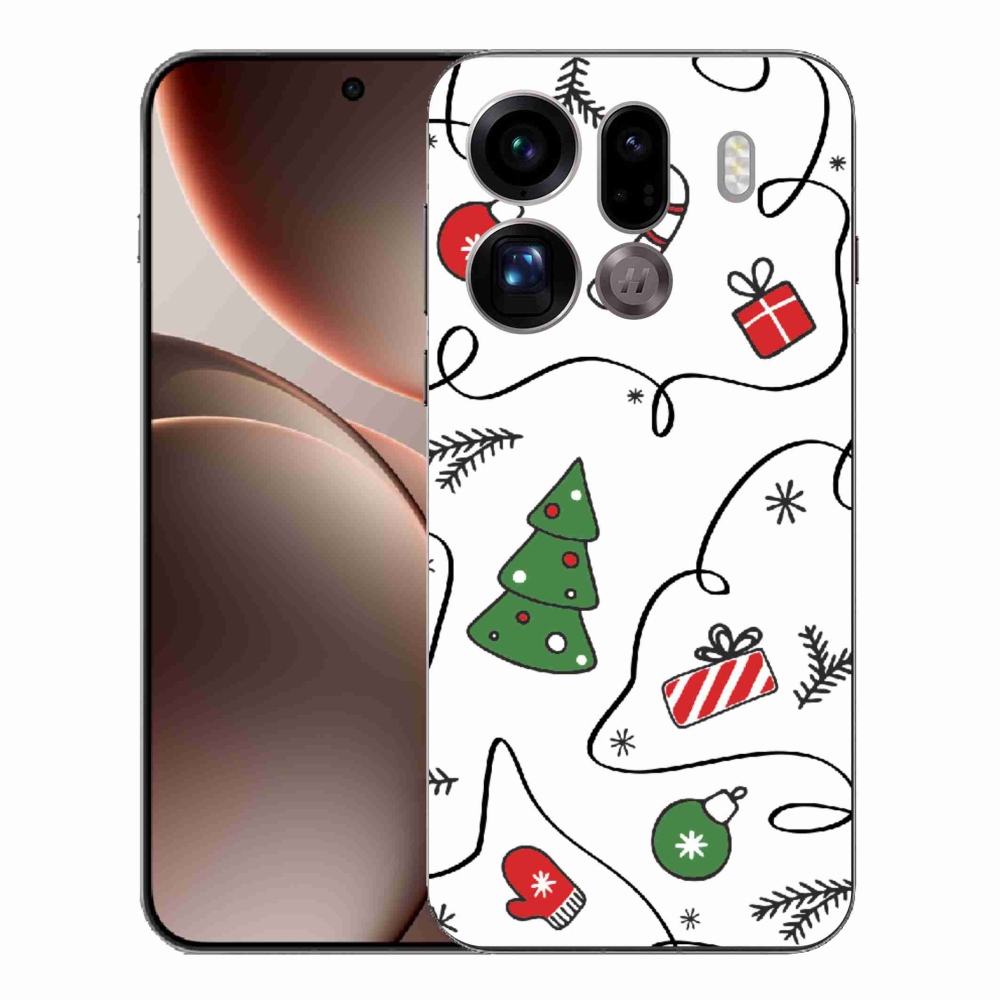 Gélový kryt mmCase na Oppo Find X9 Pro - vianočné motívy