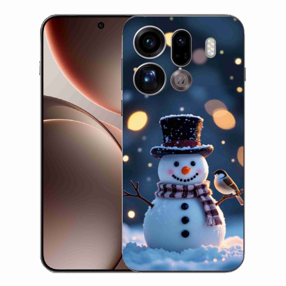 Gélový kryt mmCase na Oppo Find X9 Pro - vianočný snehuliak