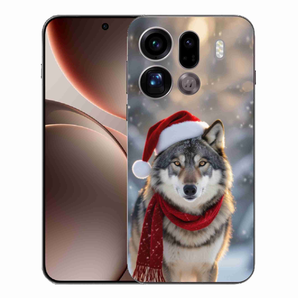 Gélový kryt mmCase na Oppo Find X9 Pro - vianočný vlk