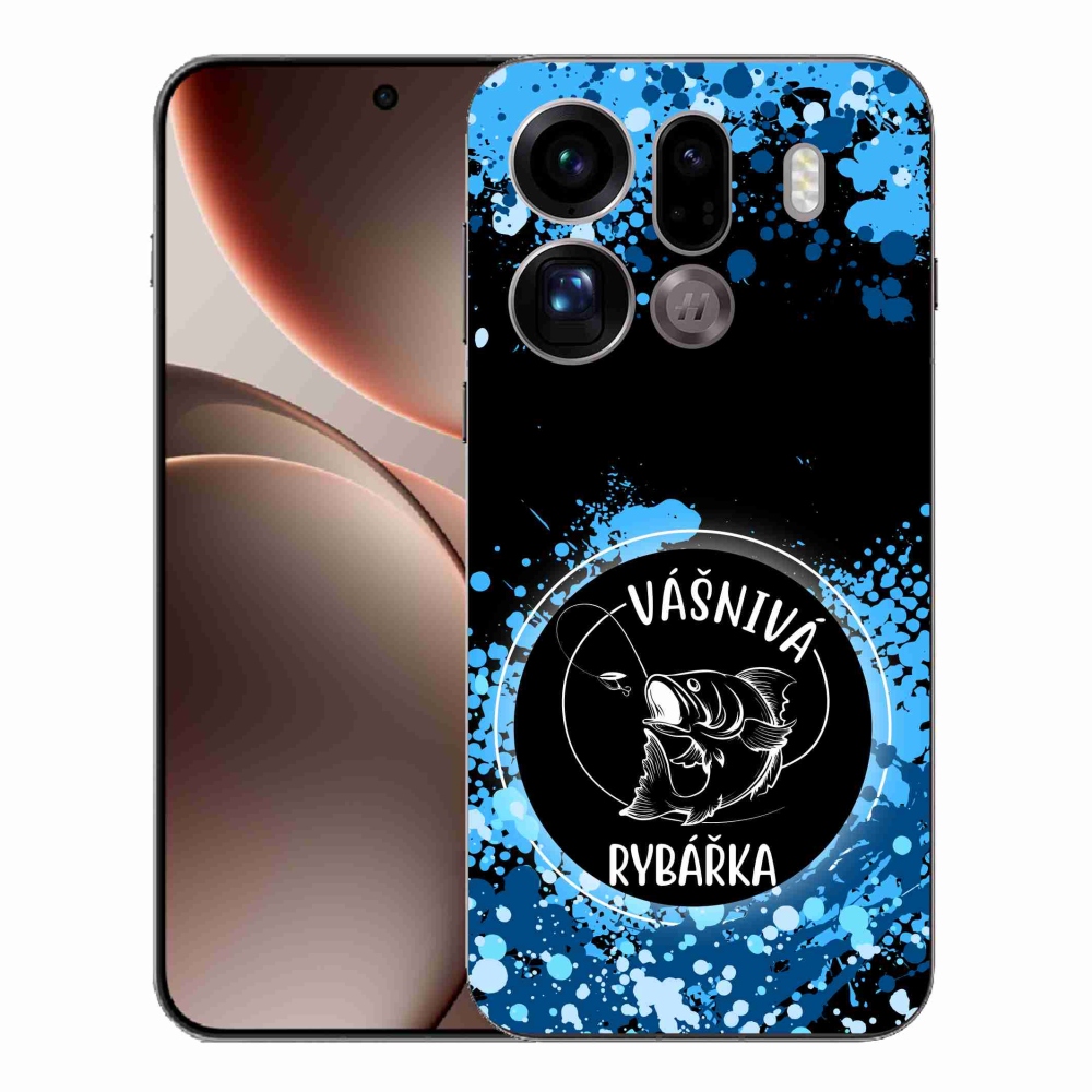 Gélový kryt mmCase na Oppo Find X9 Pro - vášnivá rybárka čierne pozadie