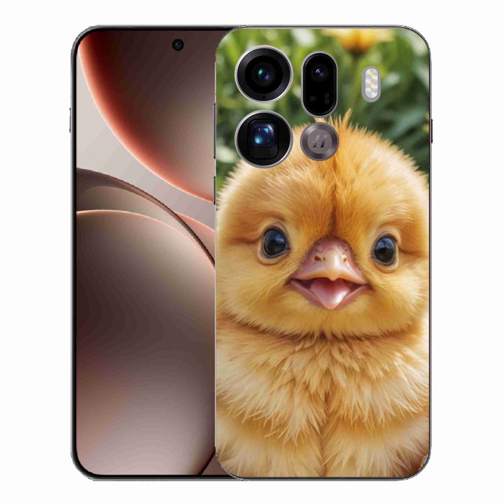 Gélový kryt mmCase na Oppo Find X9 Pro - veselé kuriatko