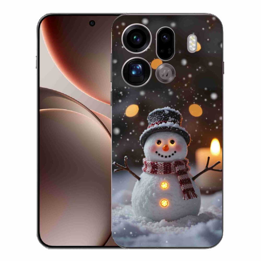 Gélový kryt mmCase na Oppo Find X9 Pro - veselý snehuliak