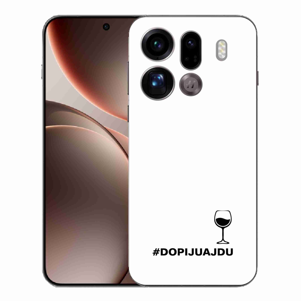 Gélový kryt mmCase na Oppo Find X9 Pro - vínny motív biele pozadie