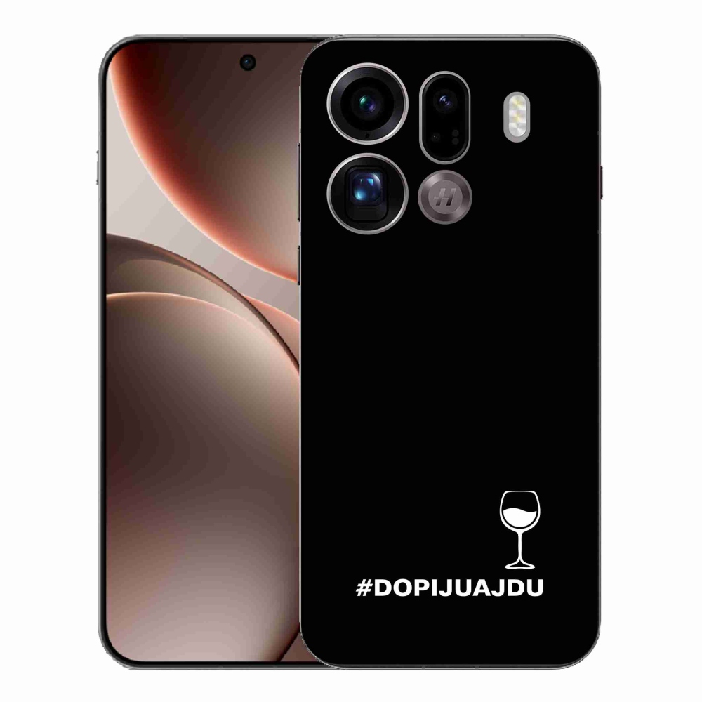 Gélový kryt mmCase na Oppo Find X9 Pro - vínny motív čierne pozadie