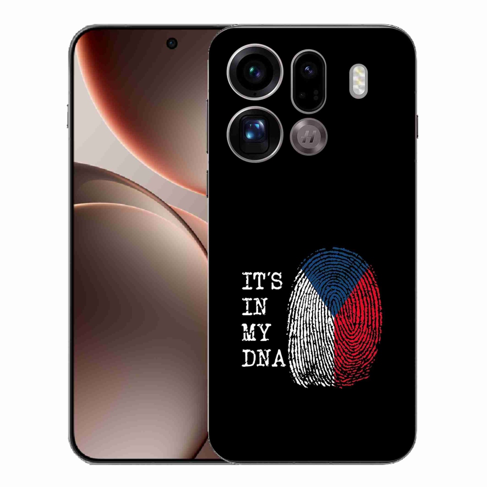 Gélový kryt mmCase na Oppo Find X9 Pro - vlajka odtlačok prsta čierne pozadie