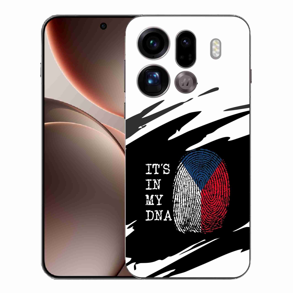 Gélový kryt mmCase na Oppo Find X9 Pro - vlajka odtlačok prsta čiernobiele pozadie