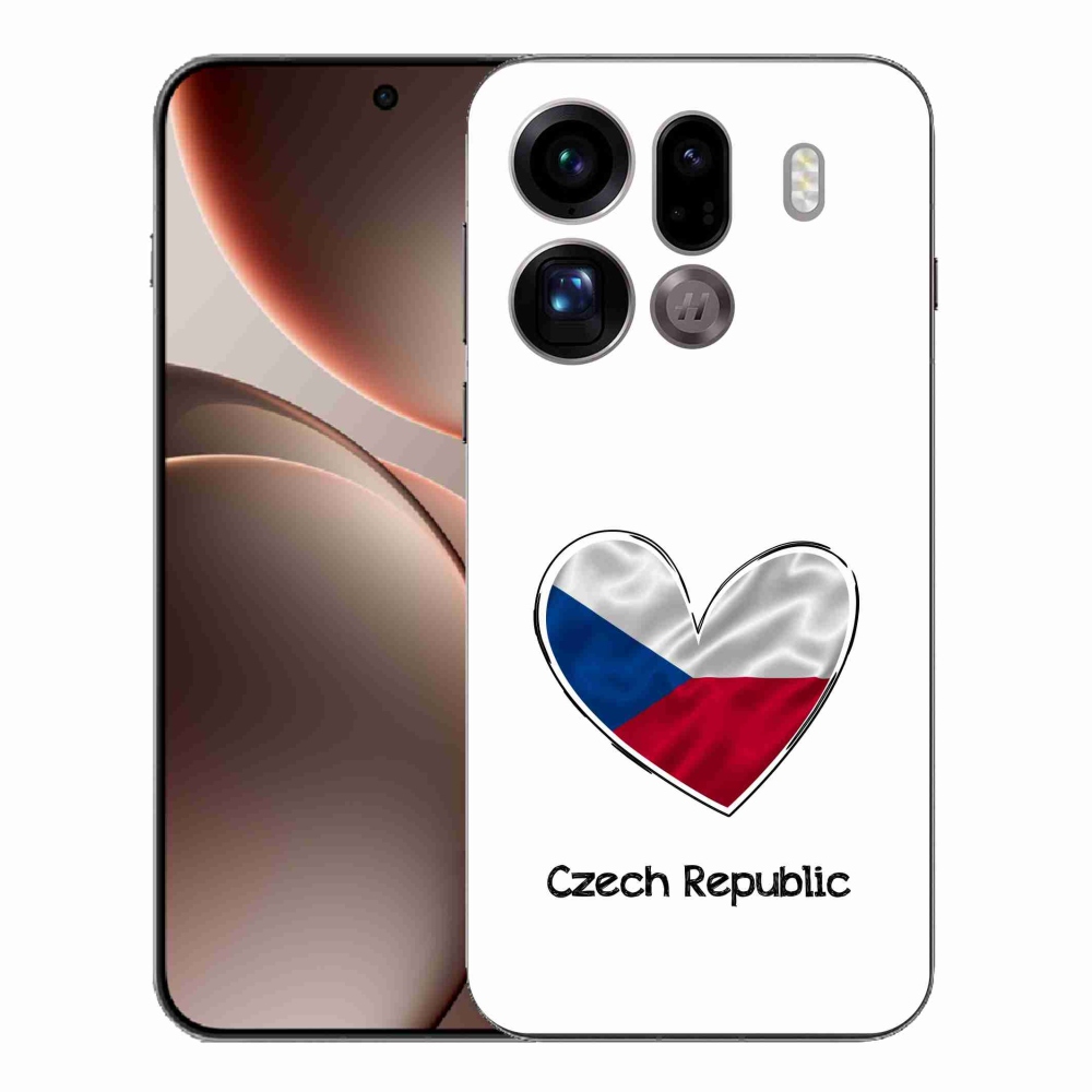 Gélový kryt mmCase na Oppo Find X9 Pro - vlajka srdca biele pozadie